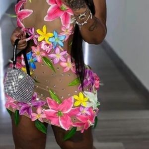 Blossom flower mesh dress